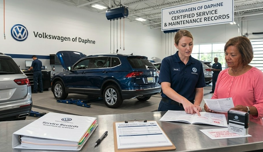 Volkswagen service records and maintenance inspection at Volkswagen of Daphne