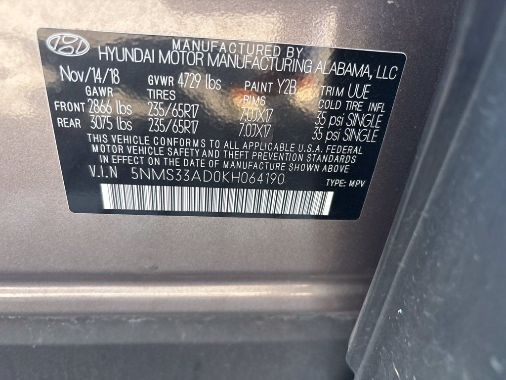 2019 Hyundai Santa Fe SEL