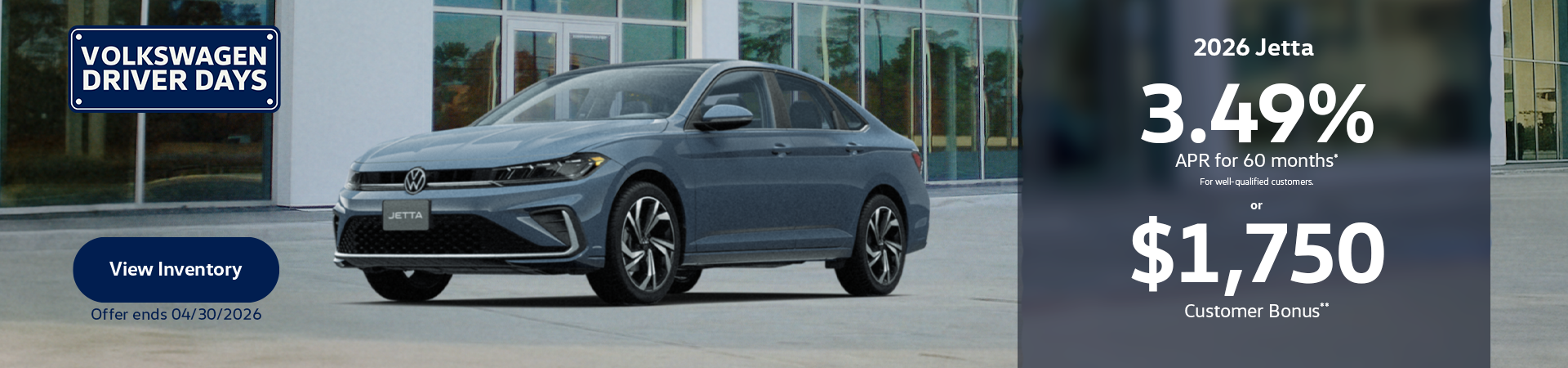 2026 Jetta APR or Bonus Offer - April