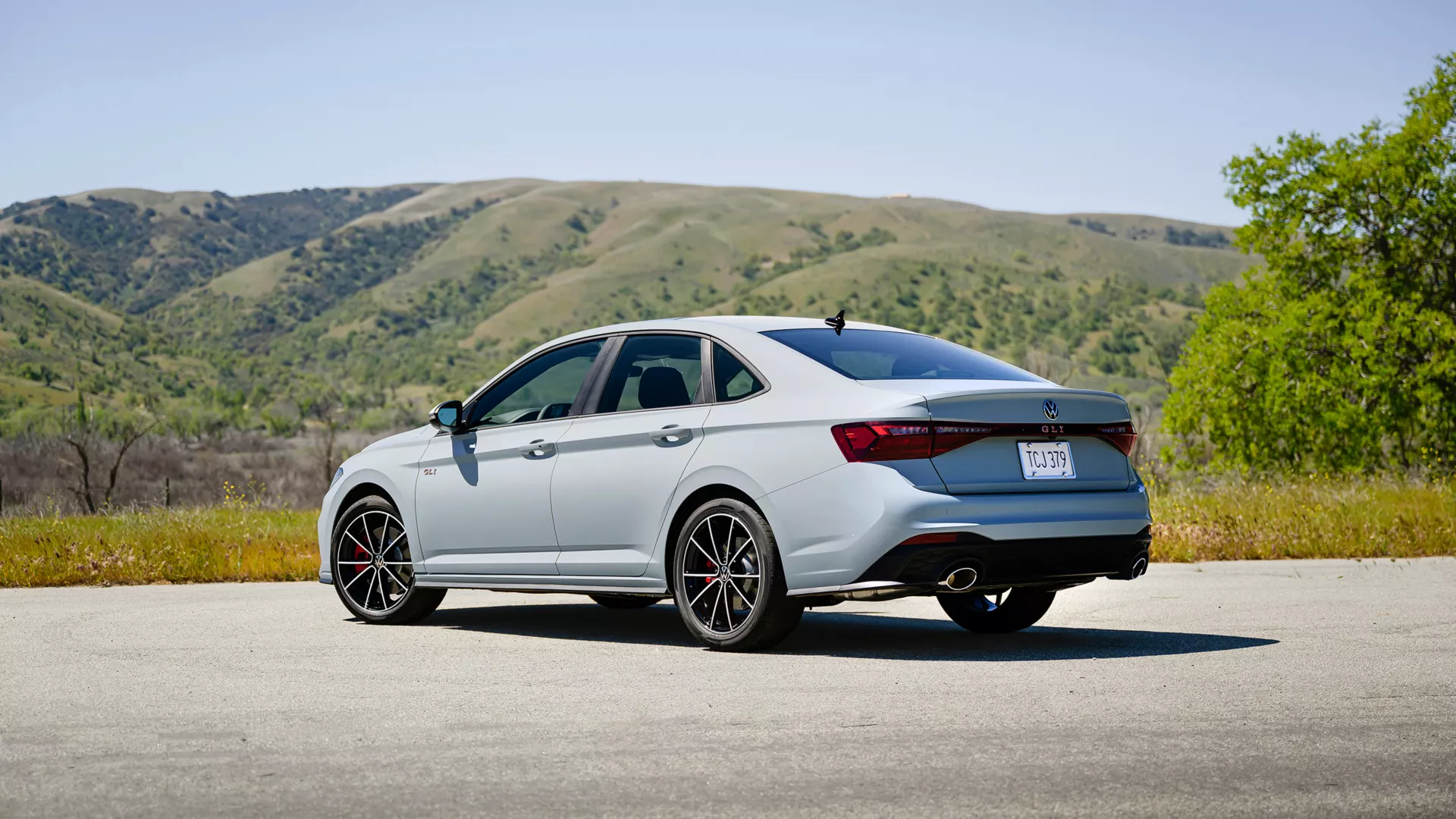 2026 Volkswagen Jetta GLI parked on hillside road